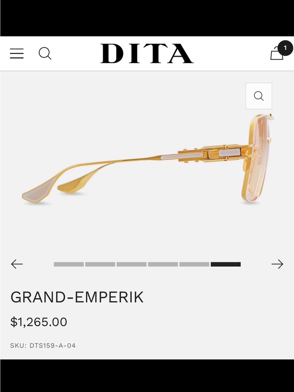 DITA Grand-Emperik Sunglasses — Amber Lenses with Gold Frame